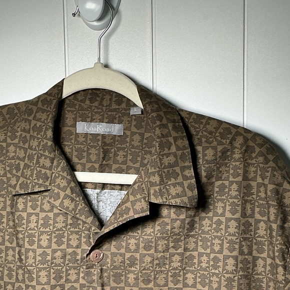 Koa Road Men's Large Cotton Hawaiian Button Front Short Sleeve Camp Shirt Floral - Picture 2 of 5